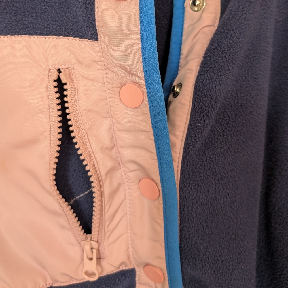 Navy and Pink Fleece Pullover XL - Picture 4 of 7